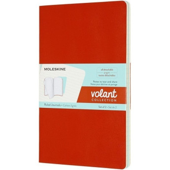 Блокнот MOLESKINE VOLANT POCKET, нелинованный, оранжевый/голубой