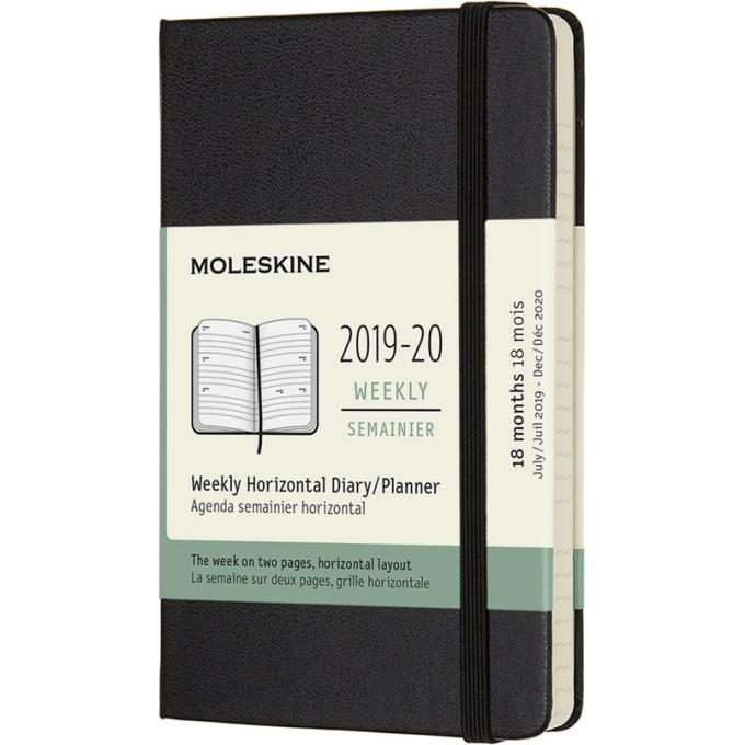 Еженедельник MOLESKINE Academic Horizontal, карманный (черный) DHB18WH2